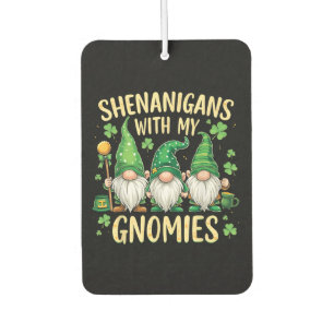 St Patrick’s Day Lucky Shamrock Gnome Car Air Freshener