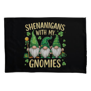 St Patrick’s Day Lucky Shamrock Gnome  Pillowcase