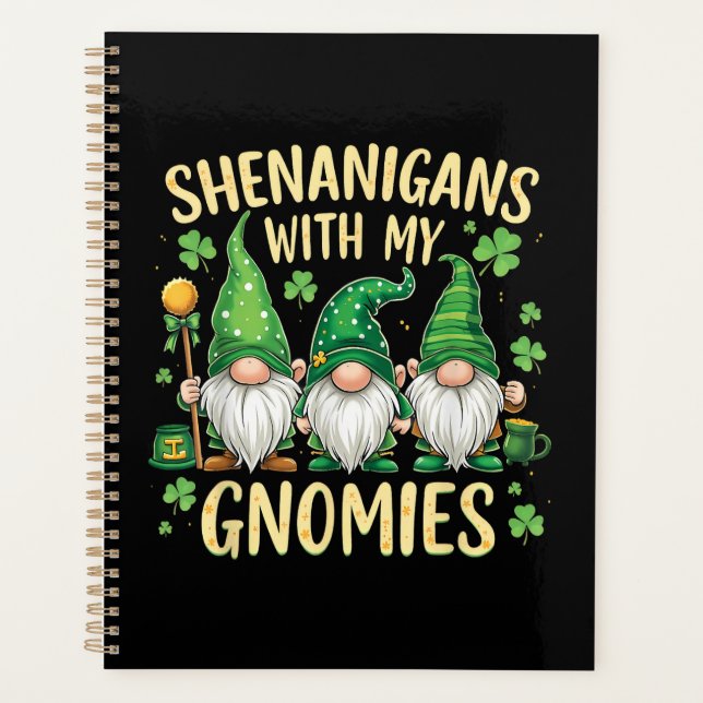 St Patrick’s Day Lucky Shamrock Gnome  Planner (Front)