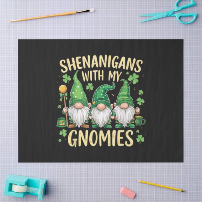 St Patrick’s Day Lucky Shamrock Gnome  Tissue Paper (Craft)