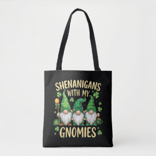 St Patrick’s Day Lucky Shamrock Gnome  Tote Bag