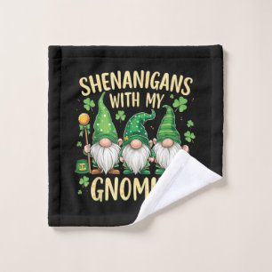 St Patrick’s Day Lucky Shamrock Gnome  Wash Cloth