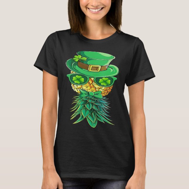St Patrick s Day  Mask Swinger Upside Down Pineapp T-Shirt (Front)