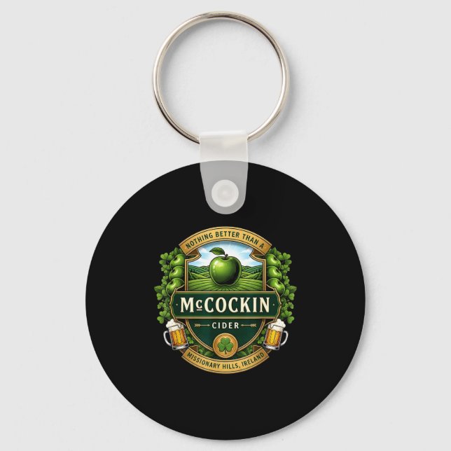 St patrick’s day mccockin cider funny humour for key ring (Front)