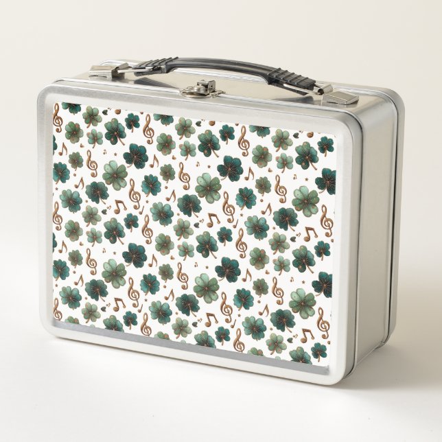 St. Patrick’s Day Musical Shamrock Metal Lunch Box (Front)