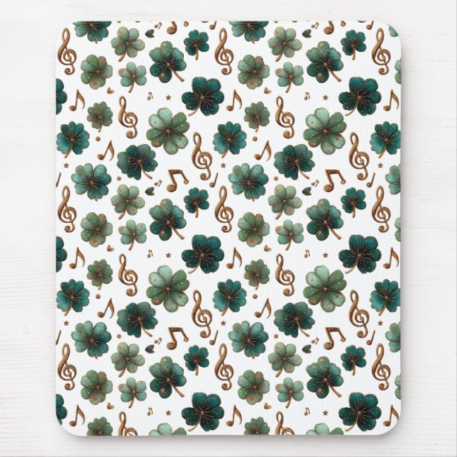 St. Patrick’s Day Musical Shamrock Mouse Mat (Front)
