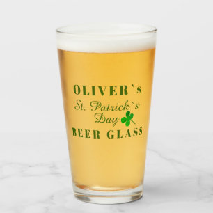 St Patrick`s day Name Beer Glass