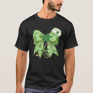 St Patrick s Day Nurse Coquette Bow Stethoscope Br T-Shirt