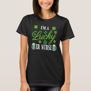 St Patrick S Day Pajama I M A Lucky Er Nurse Irish T-Shirt