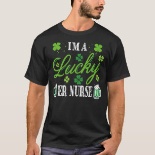 St Patrick S Day Pajama I M A Lucky Er Nurse Irish T-Shirt