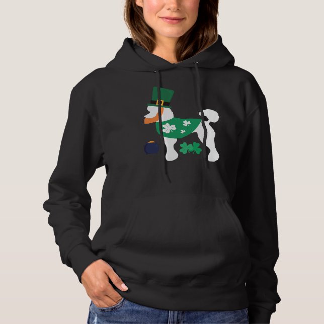 St  Patrick  s Day Poodle   Funny Gifts for Dog Lo Hoodie (Front)