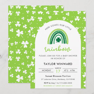 St Patrick’s Day Rainbow Baby Shower Invitation