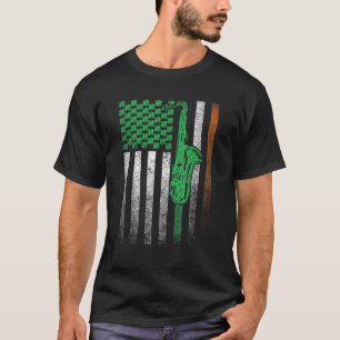St Patrick s Day Saxophone Horn Music Musician Jaz T-Shirt