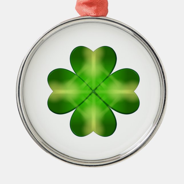 St. Patrick’s Day Shamrock Background Metal Tree Decoration (Front)
