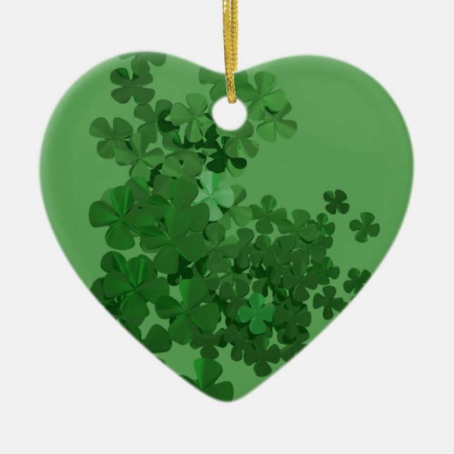 St. Patrick’s Day Shamrock Ceramic Tree Decoration (Front)