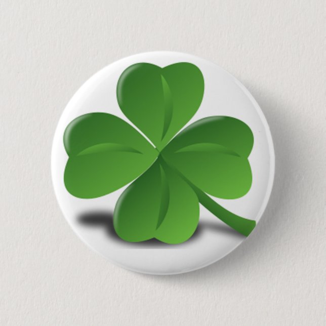 St. Patrick’s Day Shamrock Clover Button (Front)