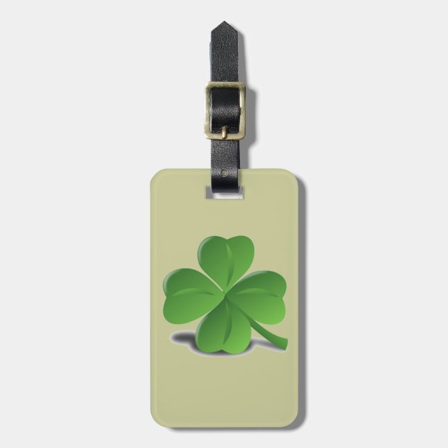 St. Patrick’s Day  Shamrock Clover Luggage Tag (Front Vertical)