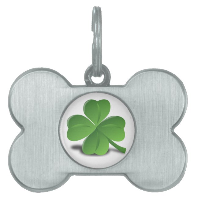 St. Patrick’s Day  Shamrock Clover Pet Tag (Front)