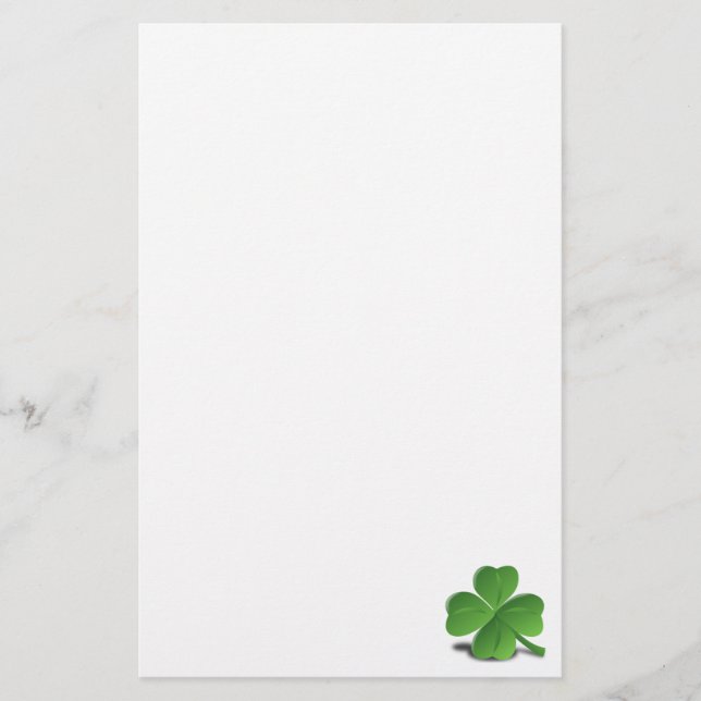 St. Patrick’s Day Shamrock Clover Stationery (Front)