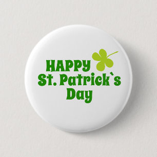 St Patrick`s day Shamrock Green 6 Cm Round Badge