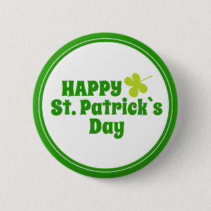 St Patrick`s day Shamrock Green 6 Cm Round Badge