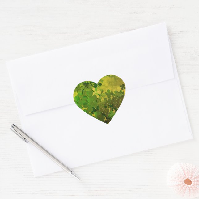 St. Patrick’s Day Shamrock Heart Sticker (Envelope)