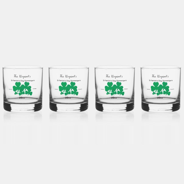 St Patrick’s Day Shenanigans Drinkware Set Whiskey Glass (Front)