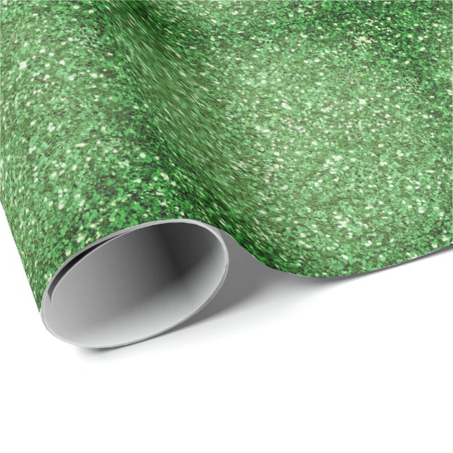 St. Patrick’s day sparkle glitter green pattern Wrapping Paper (Roll Corner)