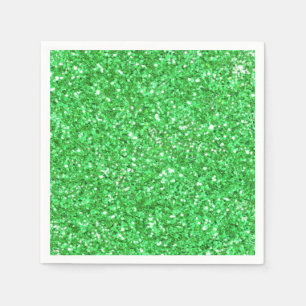 St. Patrick’s day sparkle glitter Kelly green    Napkin