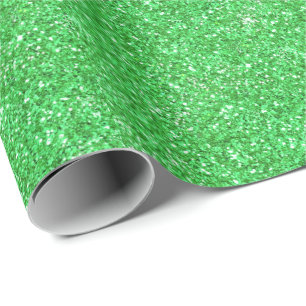 St. Patrick’s day sparkle glitter Kelly green  Wrapping Paper