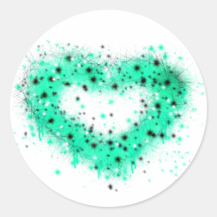 St. Patrick’s day   spray paint glittering heart Classic Round Sticker