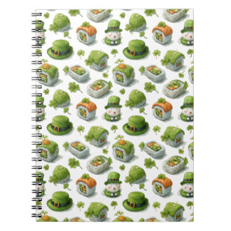 St. Patrick’s Day Sushi Rolls & Shamrock Notebook