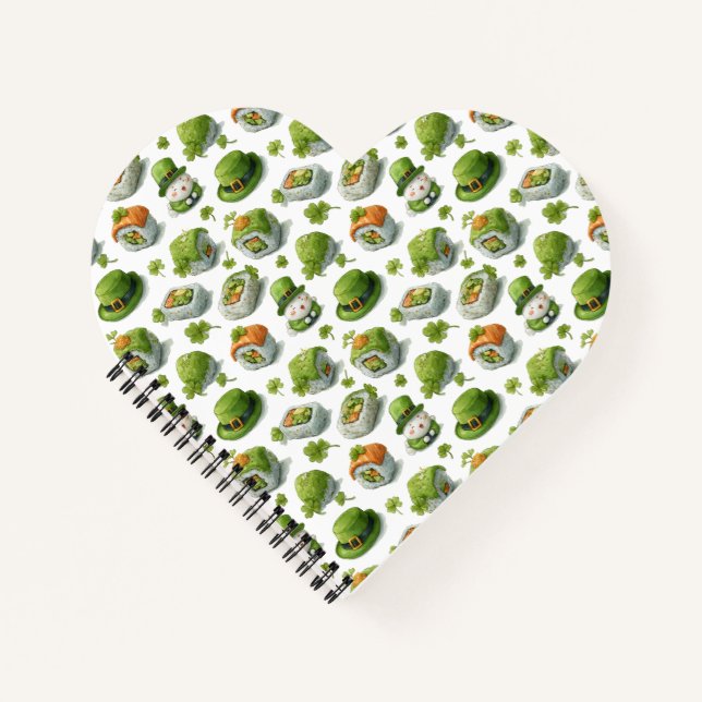 St. Patrick’s Day Sushi Rolls & Shamrock Notebook (Front)