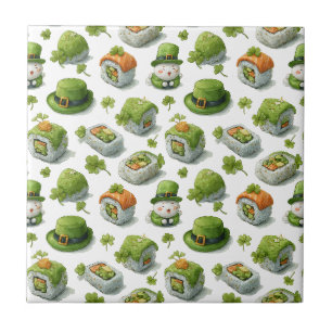 St. Patrick’s Day Sushi Rolls & Shamrock Tile