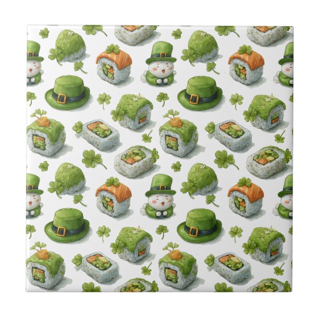 St. Patrick’s Day Sushi Rolls & Shamrock Tile (Front)