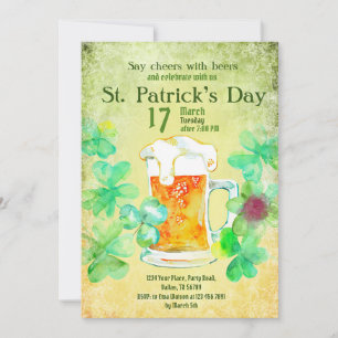 St Patrick’s Day Template, Party Invitation,  Invitation