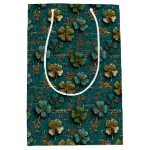 St. Patrick’s Day Vintage Shamrock Music Medium Gift Bag