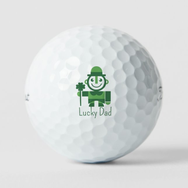 St. Patrick’s Day with minimalist Lucky Leprechaun Golf Balls (Front)