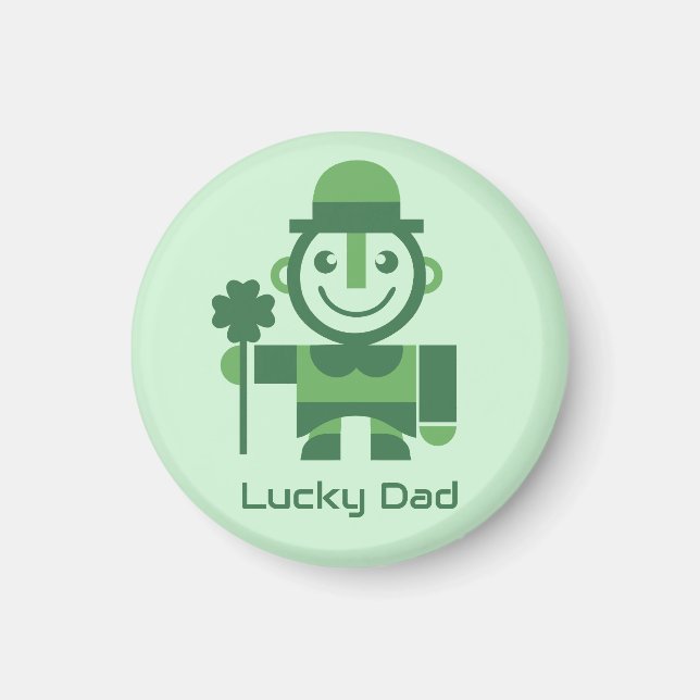 St. Patrick’s Day with minimalist Lucky Leprechaun Magnet (Front)