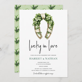 St Patrick’s Engagement Party Horseshoe Invitation