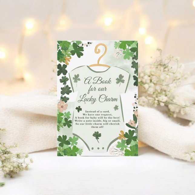 St. Patrick’s Lucky Charm Books for Baby Shower Enclosure Card (St. Patrick’s Lucky Charm Books for Baby Shower Enclosure Card)