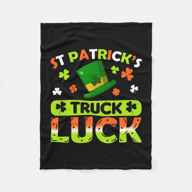 St Patrick S Truck Luck Fleece Blanket (Front)