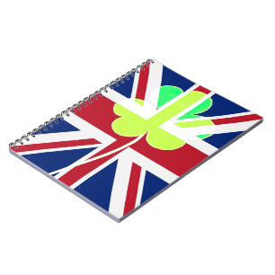 St.Patrick Shamrock Clover UK Flag Ireland Notebook