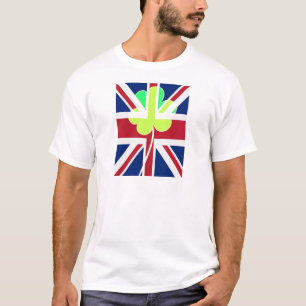 St.Patrick Shamrock Clover UK Flag Ireland T-Shirt