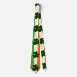 St. Patrick Shamrock Clovers Irish Flag Ireland Tie
