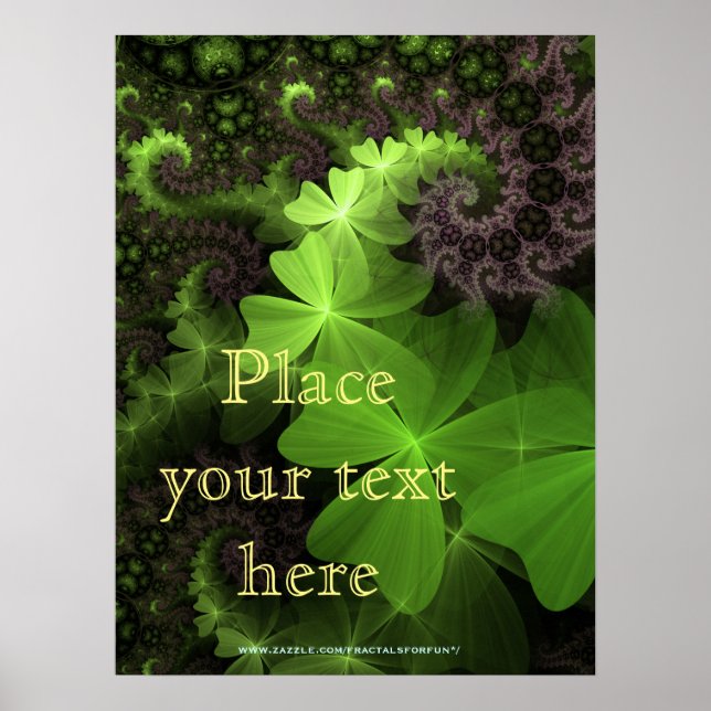 St Patrick Shamrock Field Poster (Front)
