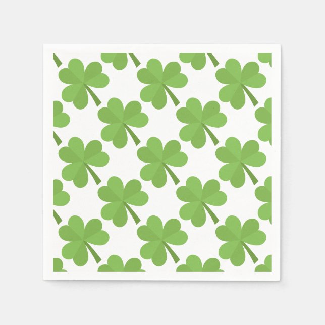St. Patrick Shamrock Irish Ireland Clovers Pattern Napkin (Front)