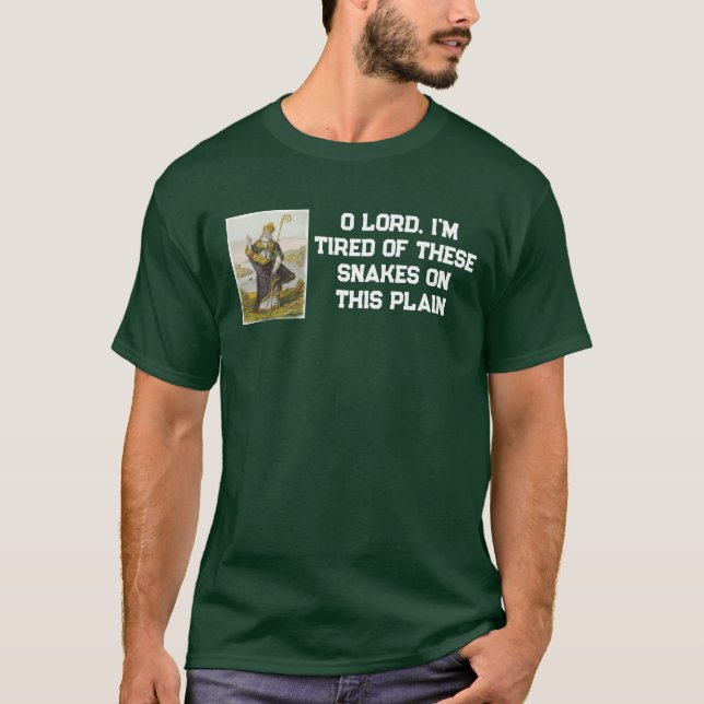 St. Patrick Snakes on This Plain T-Shirt (Front)