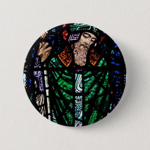 St. Patrick Stained Glass 6 Cm Round Badge