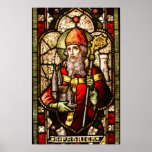 St. Patrick Stained Glass Art Deco Poster<br><div class="desc">St. Patrick depicted in a stained glass window.</div>